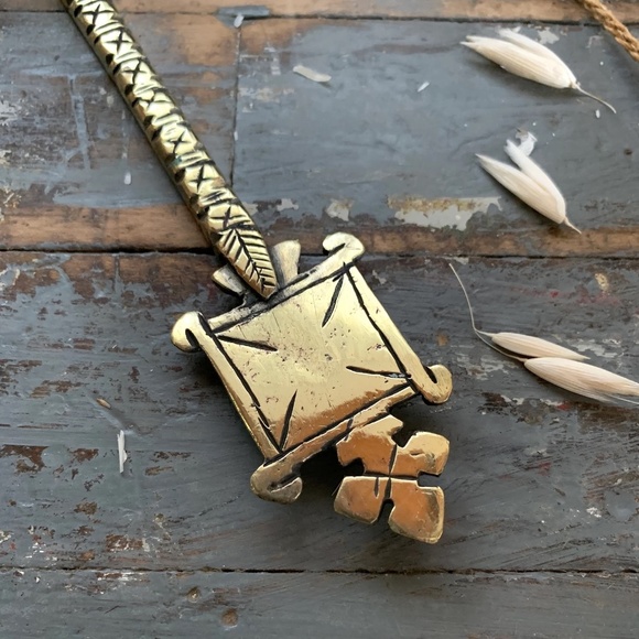 ANTIQUE 19th CENTURY AFRICAN TEWAHEDO ETHIOPIAN ETCHED COPTIC CROSS - Picture 7 of 9